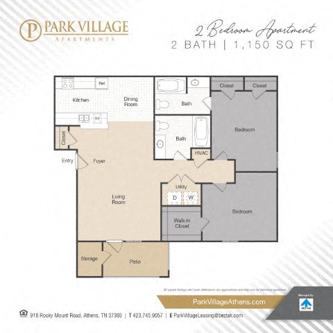 2 Bedroom floor plan